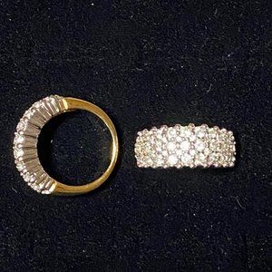 3 Row Band Ring Yellow gold Cubic Zirconia Premier Designs 6 7 8 9 10 NWT